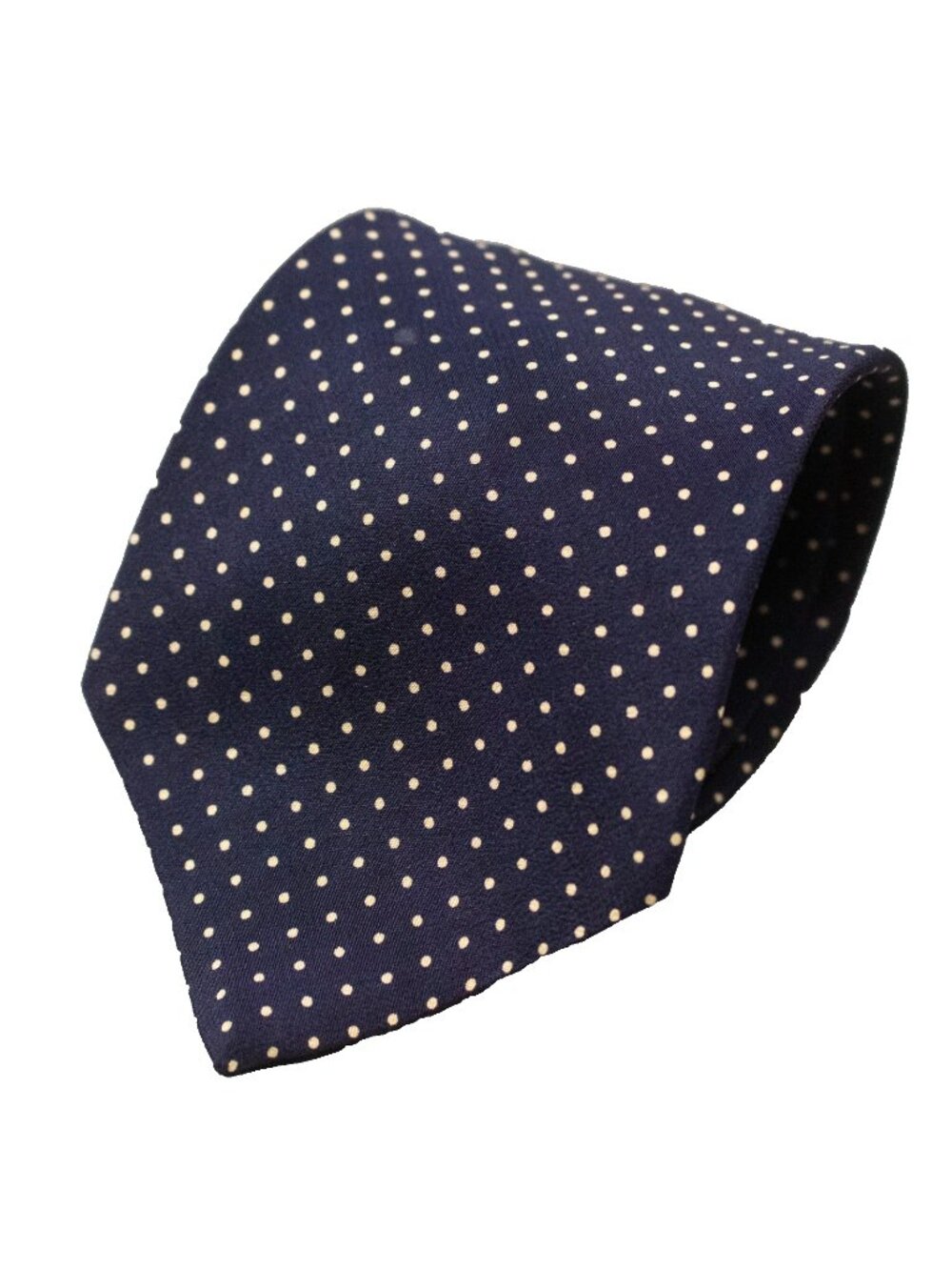 Vintage Burrows Tie 100% Silk Blue Polka Dot Satin Canada 3.5"